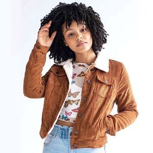 corduroy shearling jacket womens